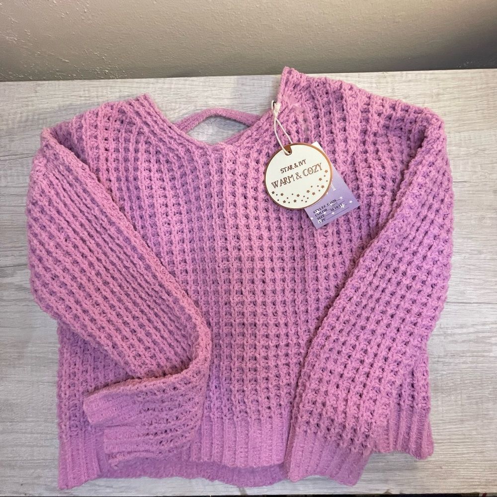 Star and Ivy Soft Pink Cropped Sweater